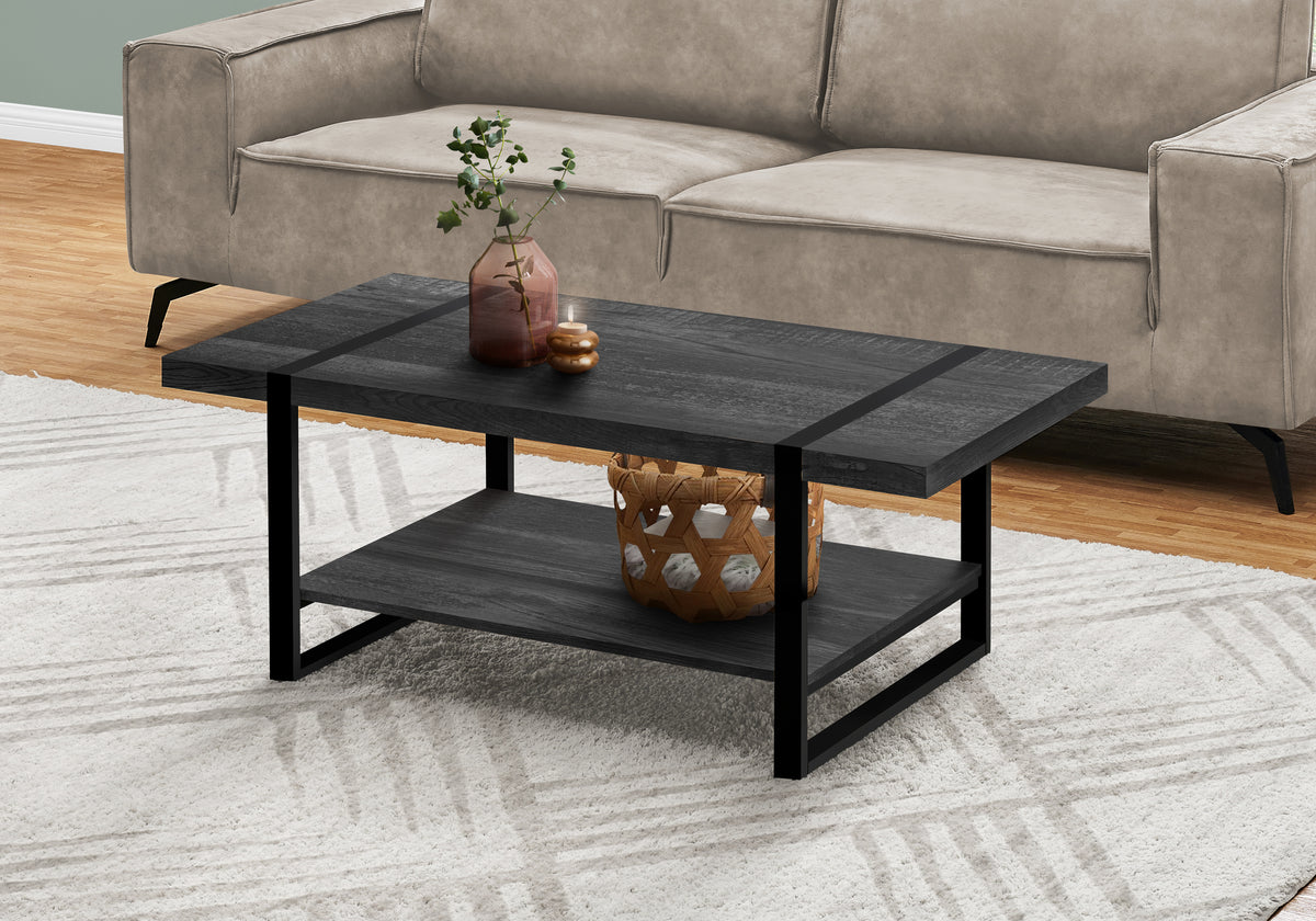 Sequoia Black Reclaimed Wood-Look Coffee Table | Ortholuxe Home