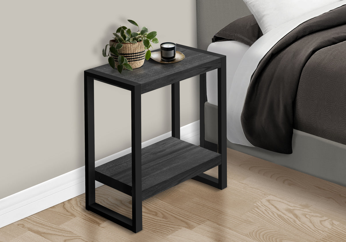 Sequoia Black Reclaimed Wood-Look Accent Table | Ortholuxe Home - Photo 2