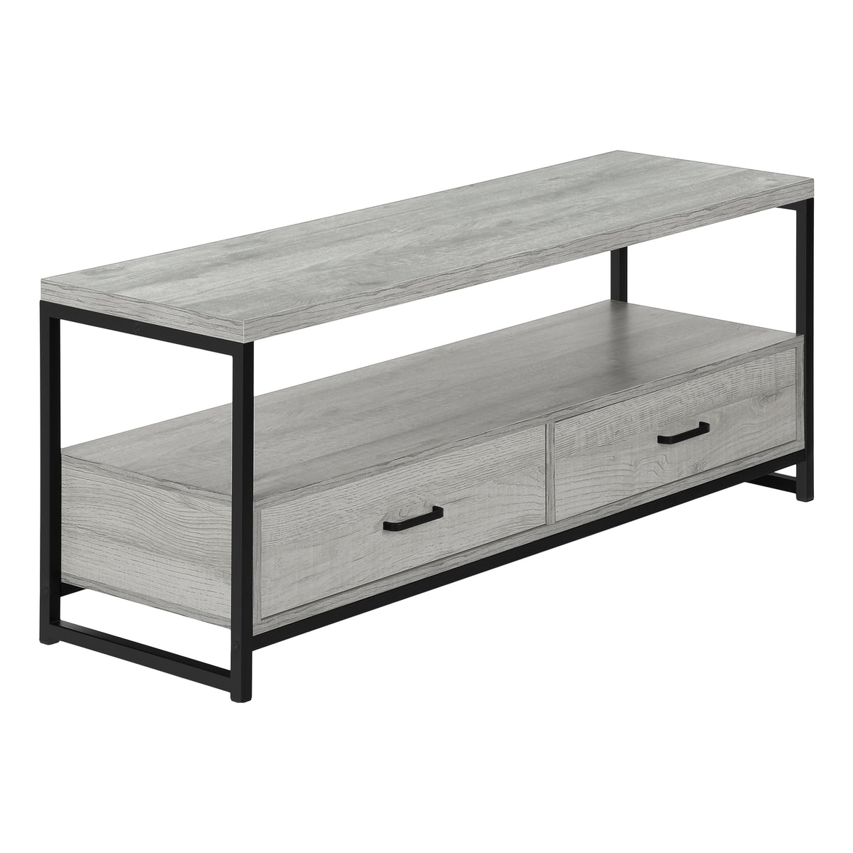 Aspen Grey & Black Metal TV Stand | Ortholuxe Home - Photo 2