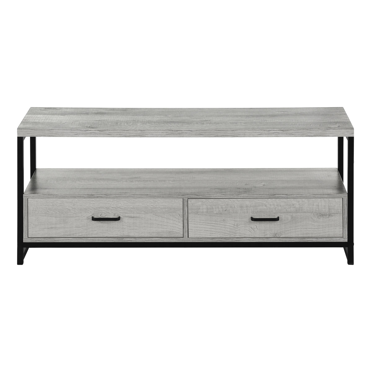 Aspen Grey & Black Metal TV Stand | Ortholuxe Home - Photo 3