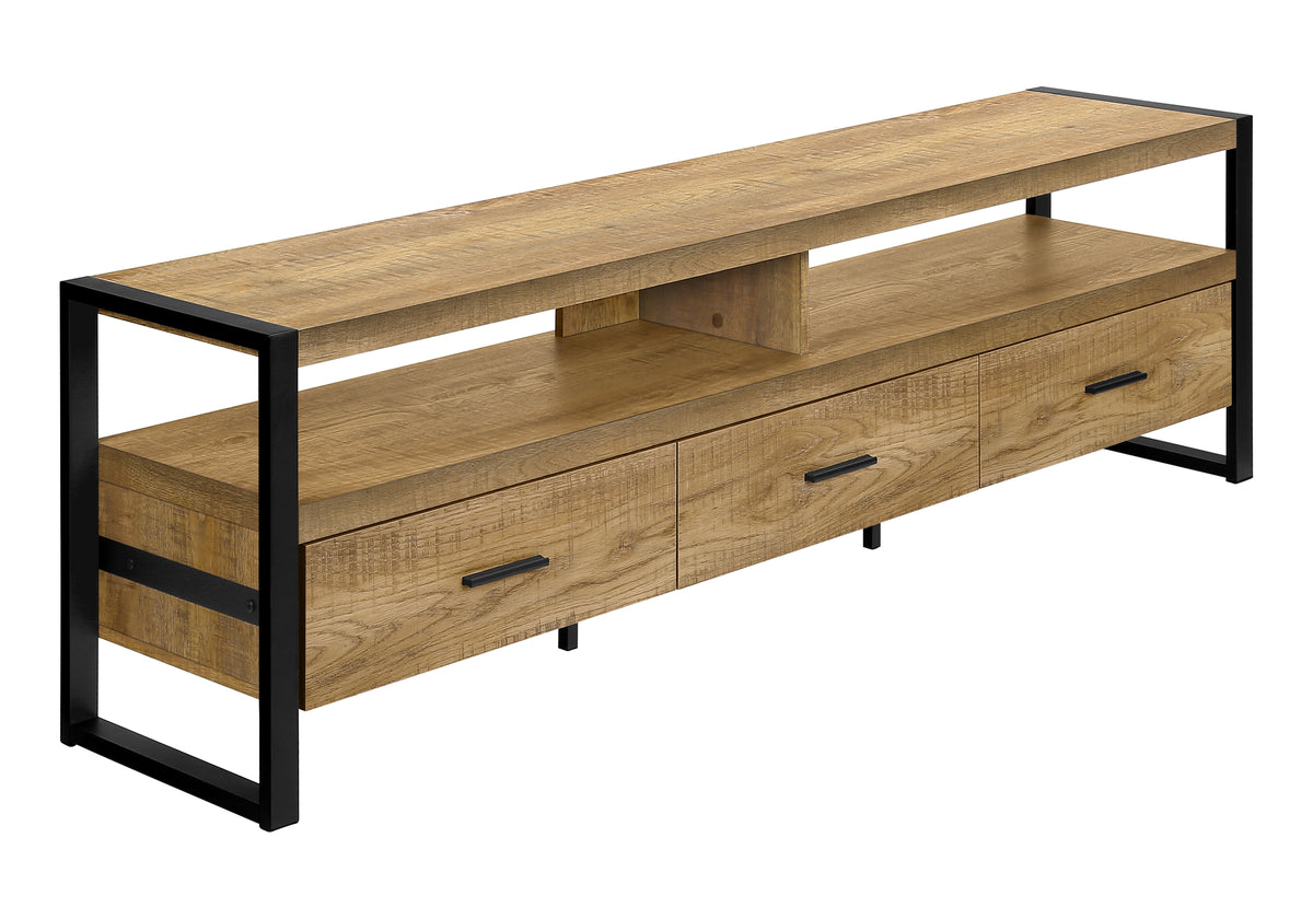 Briar 3 Drawers Mango Wood-Look TV Stand | Ortholuxe Home - Photo 2