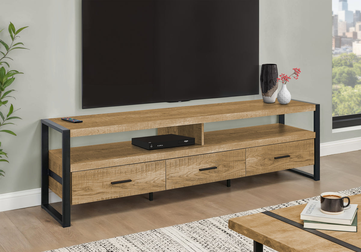 Briar 3 Drawers Mango Wood-Look TV Stand | Ortholuxe Home