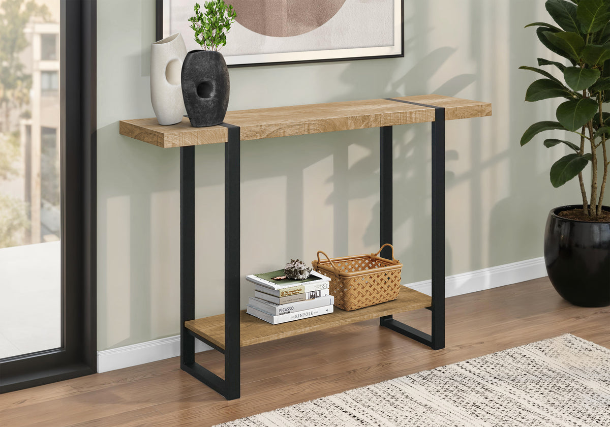 Briar Mango Wood-Look & Black Metal Accent Table | Ortholuxe Home