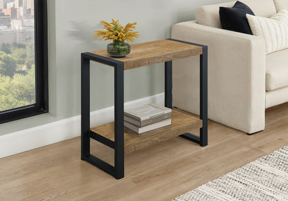 Briar Mango Wood-Look & Black Metal Accent Table | Ortholuxe Home