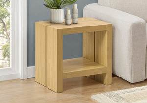 Briar Natural Oak-Look Accent Table with A Bottom Shelf | Ortholuxe Home