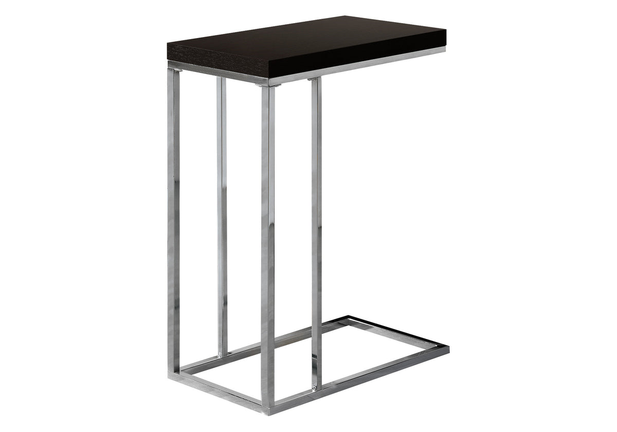 Fern Espresso Accent Table with Chrome Metal | Ortholuxe Home - Photo 3