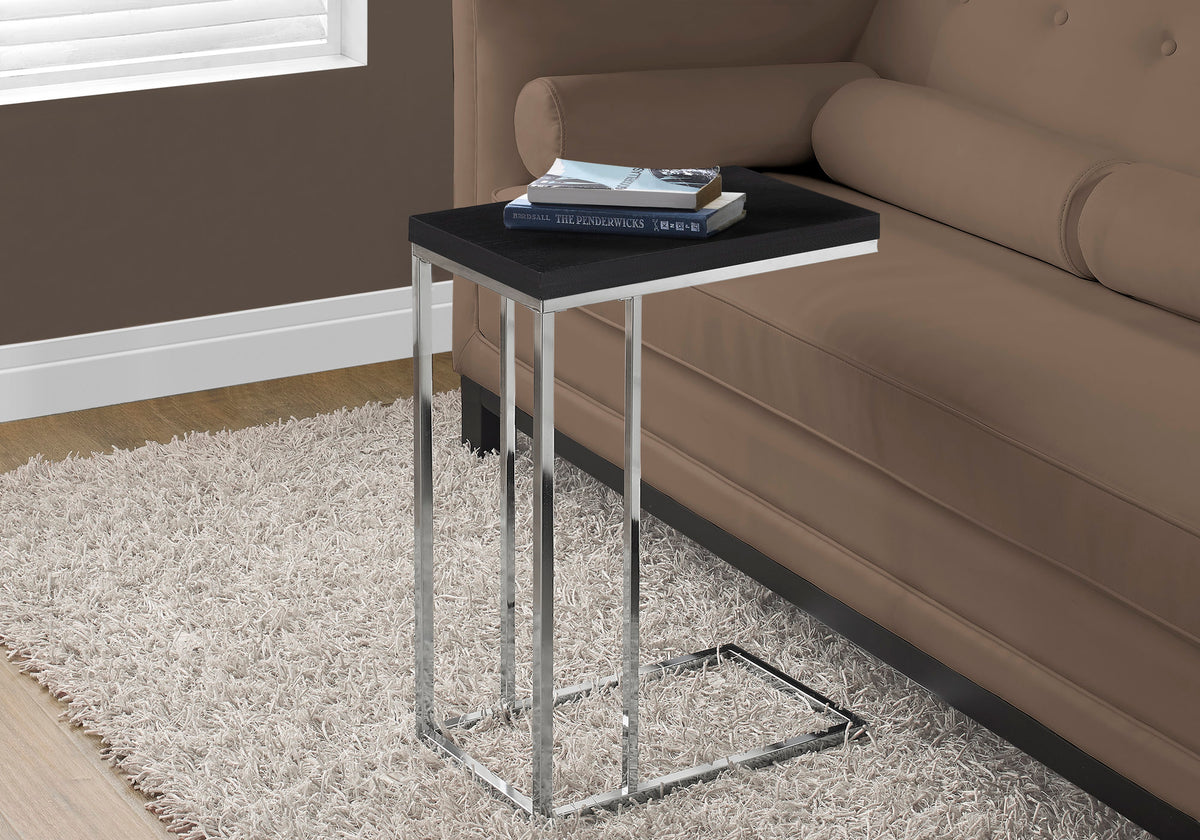 Fern Espresso Accent Table with Chrome Metal | Ortholuxe Home