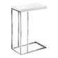 Fern Glossy White Accent Table with Chrome Metal | Ortholuxe Home - Photo 3