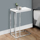 Fern Glossy White Accent Table with Chrome Metal | Ortholuxe Home - Photo 2