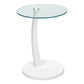 Heather White Bentwood Accent Table with Tempered Glass | Ortholuxe Home - Photo 3