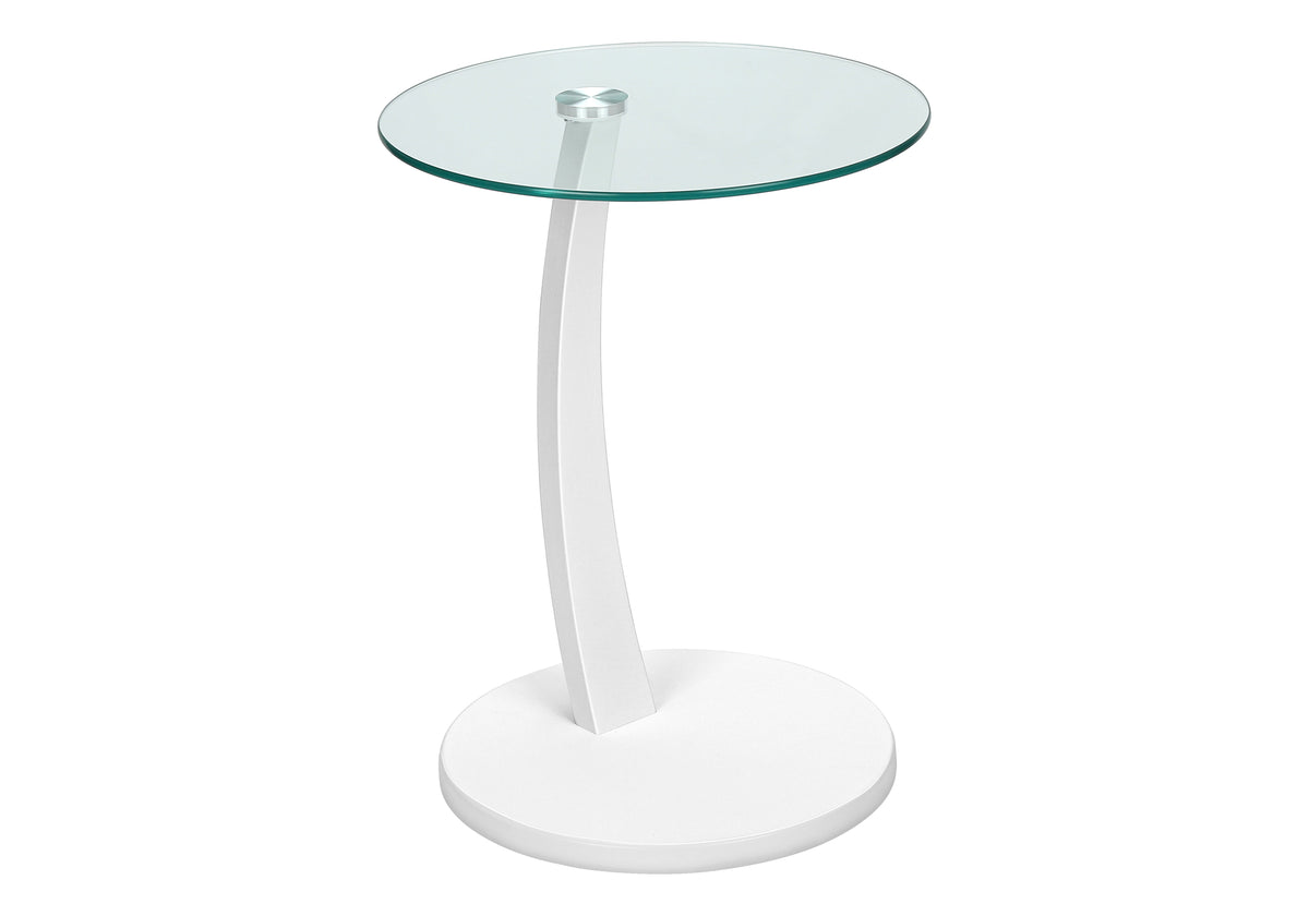 Heather White Bentwood Accent Table with Tempered Glass | Ortholuxe Home - Photo 3