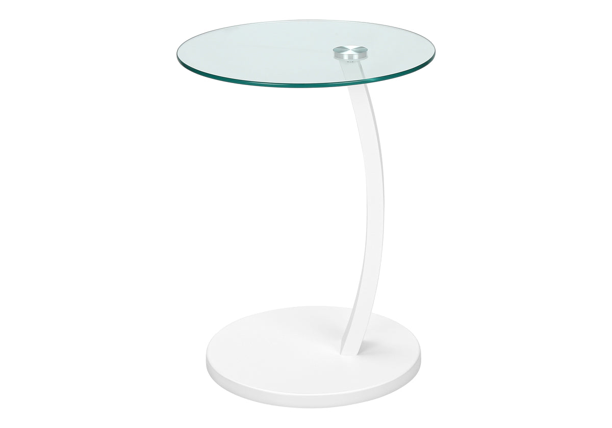 Heather White Bentwood Accent Table with Tempered Glass | Ortholuxe Home - Photo 4