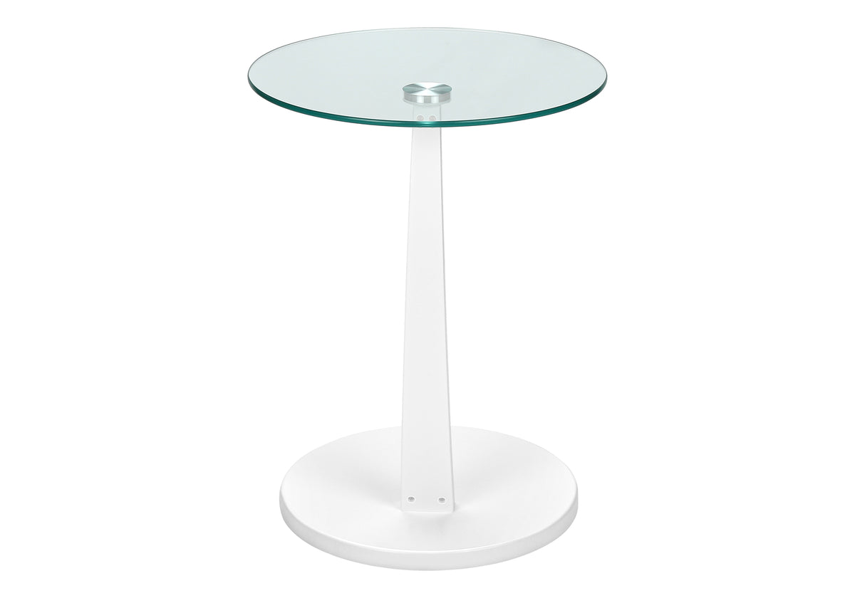 Heather White Bentwood Accent Table with Tempered Glass | Ortholuxe Home - Photo 5
