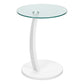 Heather White Bentwood Accent Table with Tempered Glass | Ortholuxe Home - Photo 6