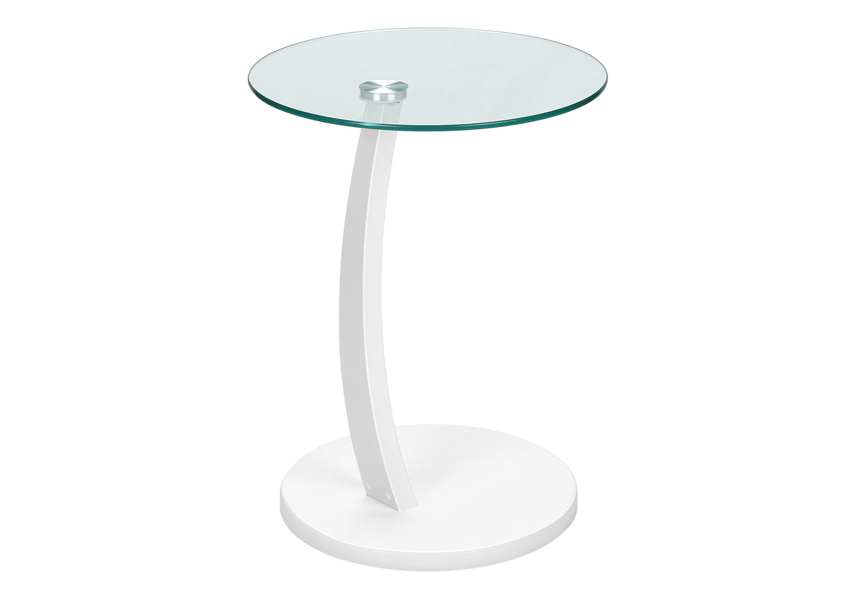 Heather White Bentwood Accent Table with Tempered Glass | Ortholuxe Home - Photo 6