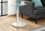 Heather White Bentwood Accent Table with Tempered Glass | Ortholuxe Home