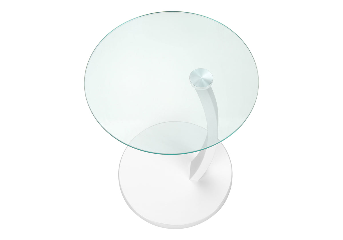 Heather White Bentwood Accent Table with Tempered Glass | Ortholuxe Home - Photo 7