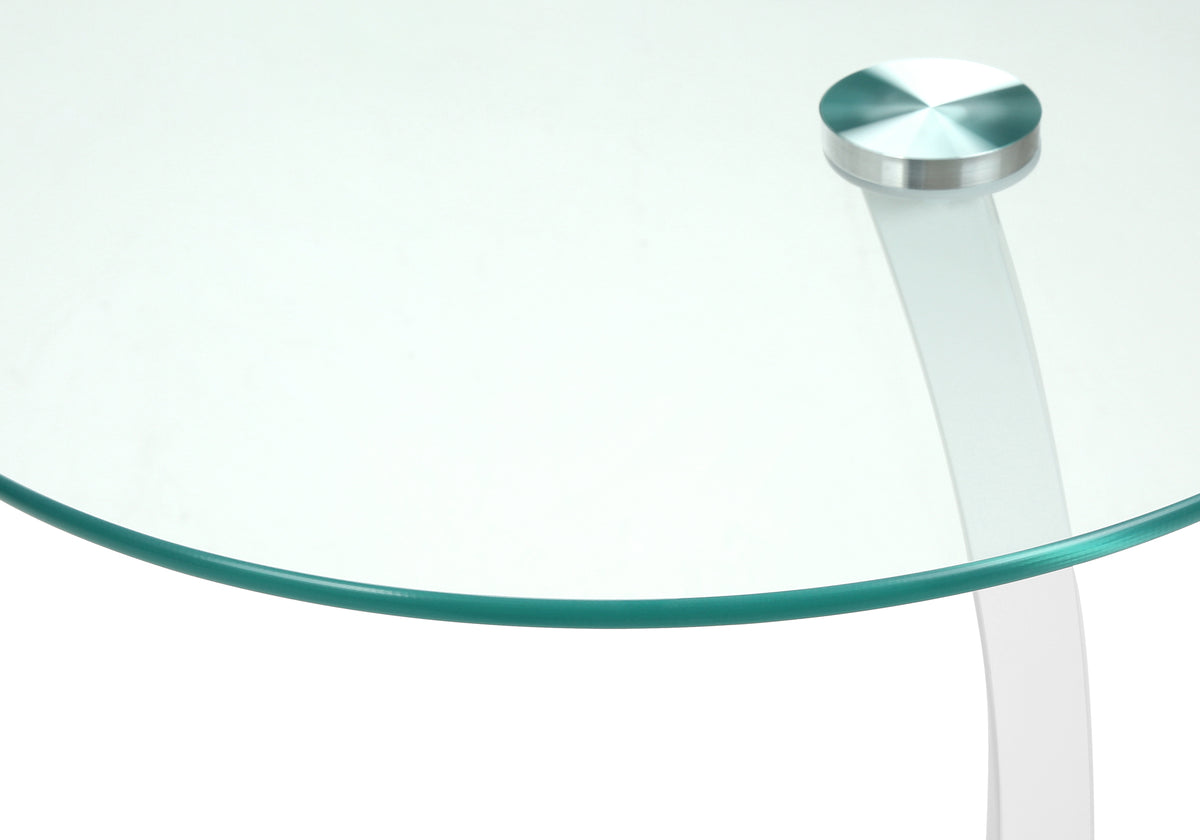 Heather White Bentwood Accent Table with Tempered Glass | Ortholuxe Home - Photo 8