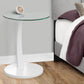 Heather White Bentwood Accent Table with Tempered Glass | Ortholuxe Home - Photo 2