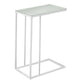 Magnolia White Metal Accent Table with Frosted Tempered Glass | Ortholuxe Home - Photo 3