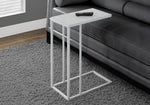 Magnolia White Metal Accent Table with Frosted Tempered Glass | Ortholuxe Home