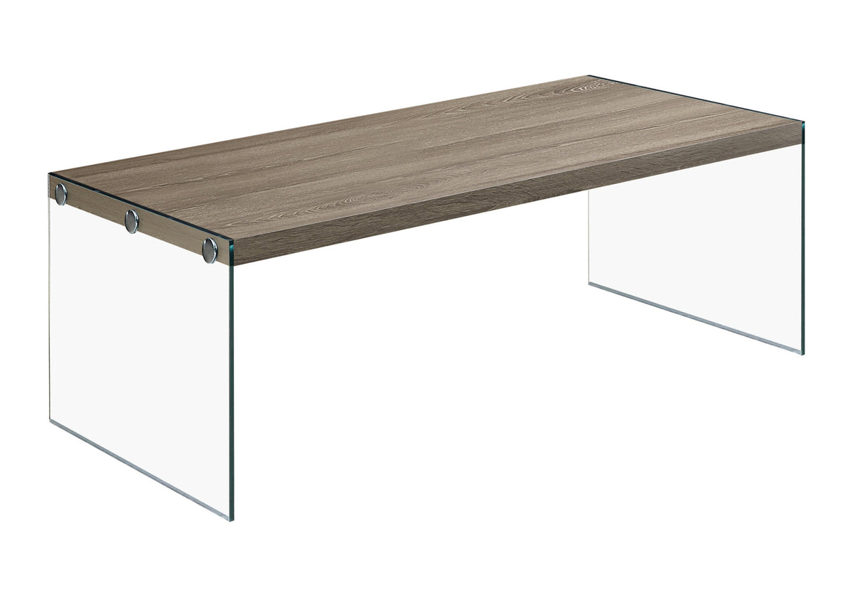 Poppy Dark Taupe Coffee Table with Tempered Glass | Ortholuxe Home - Photo 2
