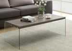 Poppy Dark Taupe Coffee Table with Tempered Glass | Ortholuxe Home