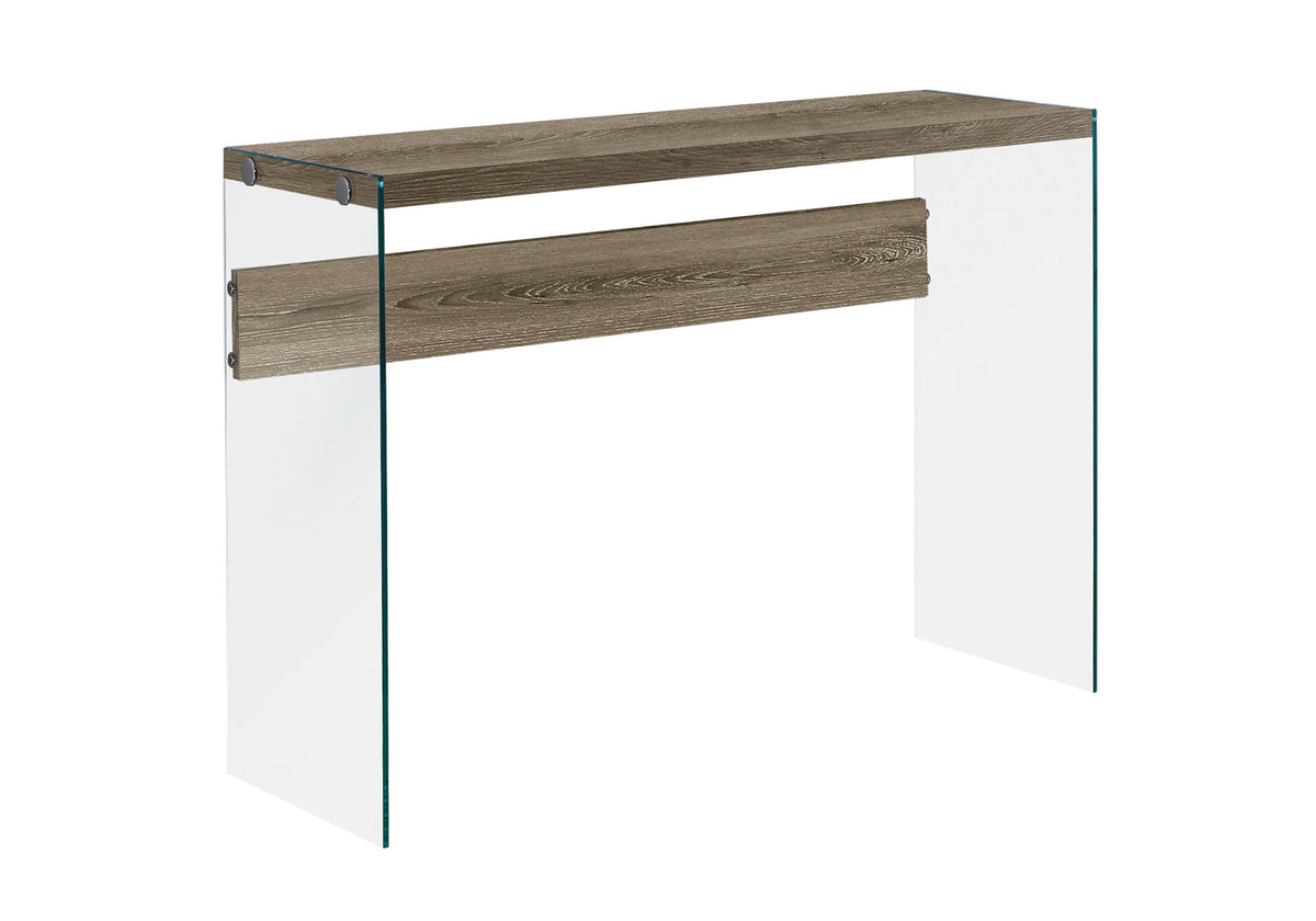 Poppy Dark Taupe & Tempered Glass Accent Table | Ortholuxe Home - Photo 3