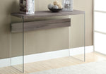 Poppy Dark Taupe & Tempered Glass Accent Table | Ortholuxe Home