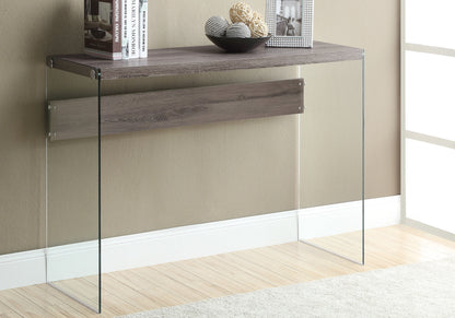Poppy Dark Taupe & Tempered Glass Accent Table | Ortholuxe Home