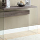 Poppy Dark Taupe & Tempered Glass Accent Table | Ortholuxe Home - Photo 2