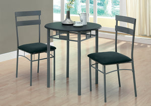 Coral Black & Silver Metal Dining Set (Set of 3) | Ortholuxe Home