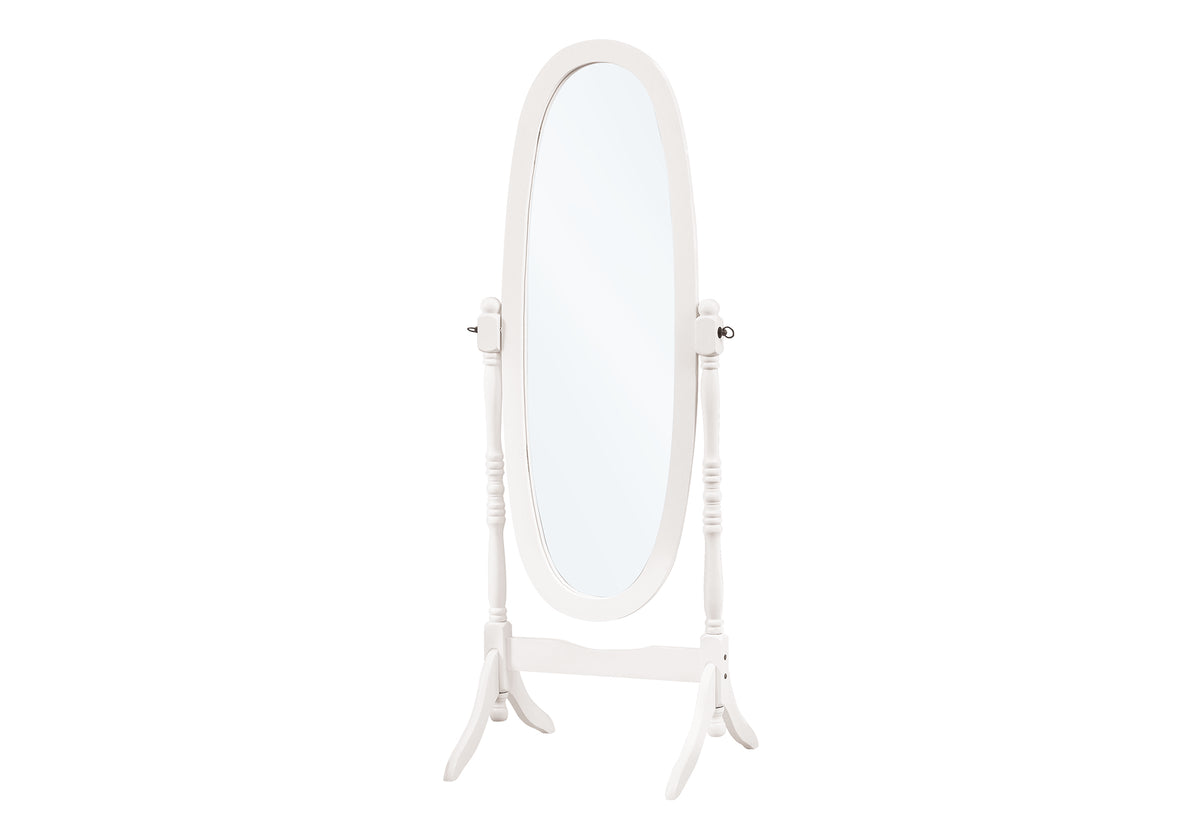 Ember Antique White Oval Wood Frame Mirror | Ortholuxe Home - Photo 3