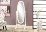Ember Antique White Oval Wood Frame Mirror | Ortholuxe Home