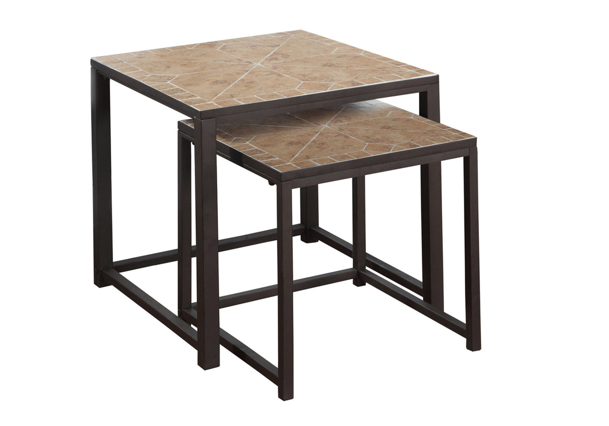 Topaz Terracotta Tile Nesting Table (Set of 2) | Ortholuxe Home - Photo 2
