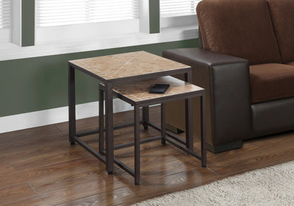 Topaz Terracotta Tile Nesting Table (Set of 2) | Ortholuxe Home