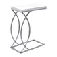Cobalt Glossy White Accent Table with Chrome Metal | Ortholuxe Home - Photo 3