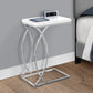 Cobalt Glossy White Accent Table with Chrome Metal | Ortholuxe Home - Photo 2