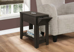 Crystal Espresso Accent Table with A Glass Holder | Ortholuxe Home