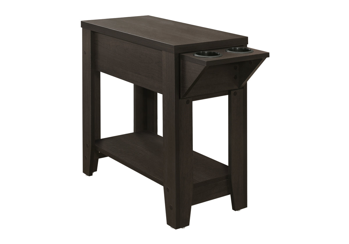 Crystal Espresso Accent Table with A Glass Holder | Ortholuxe Home - Photo 3