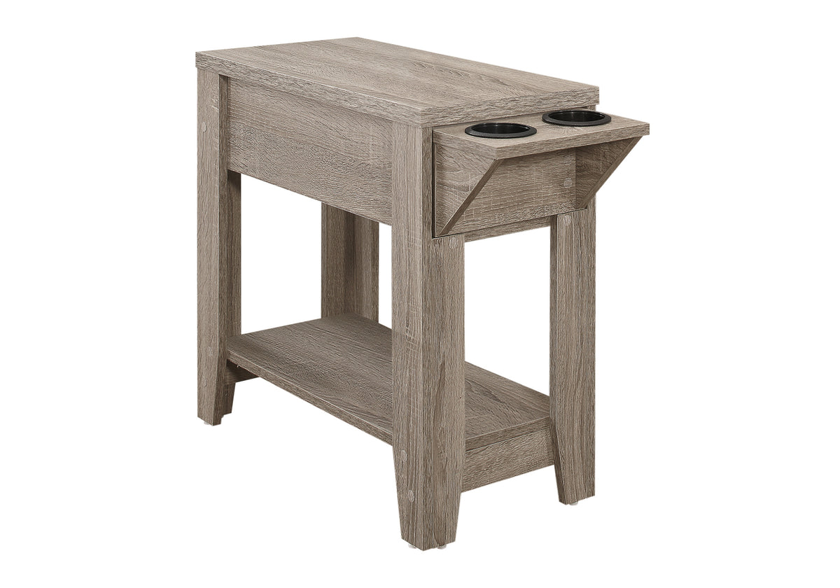 Crystal Dark Taupe Accent Table with A Glass Holder | Ortholuxe Home - Photo 3