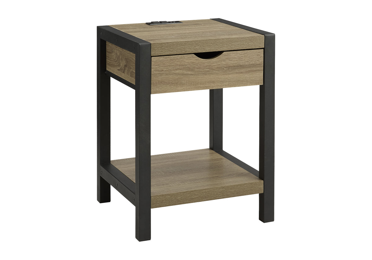 Diamond Dark Taupe & Black Metal Accent Table | Ortholuxe Home - Photo 2