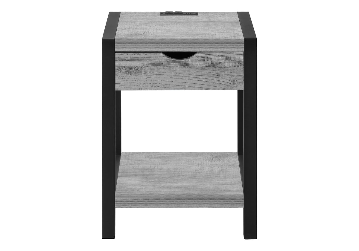 Diamond Grey & Black Metal Accent Table | Ortholuxe Home - Photo 3