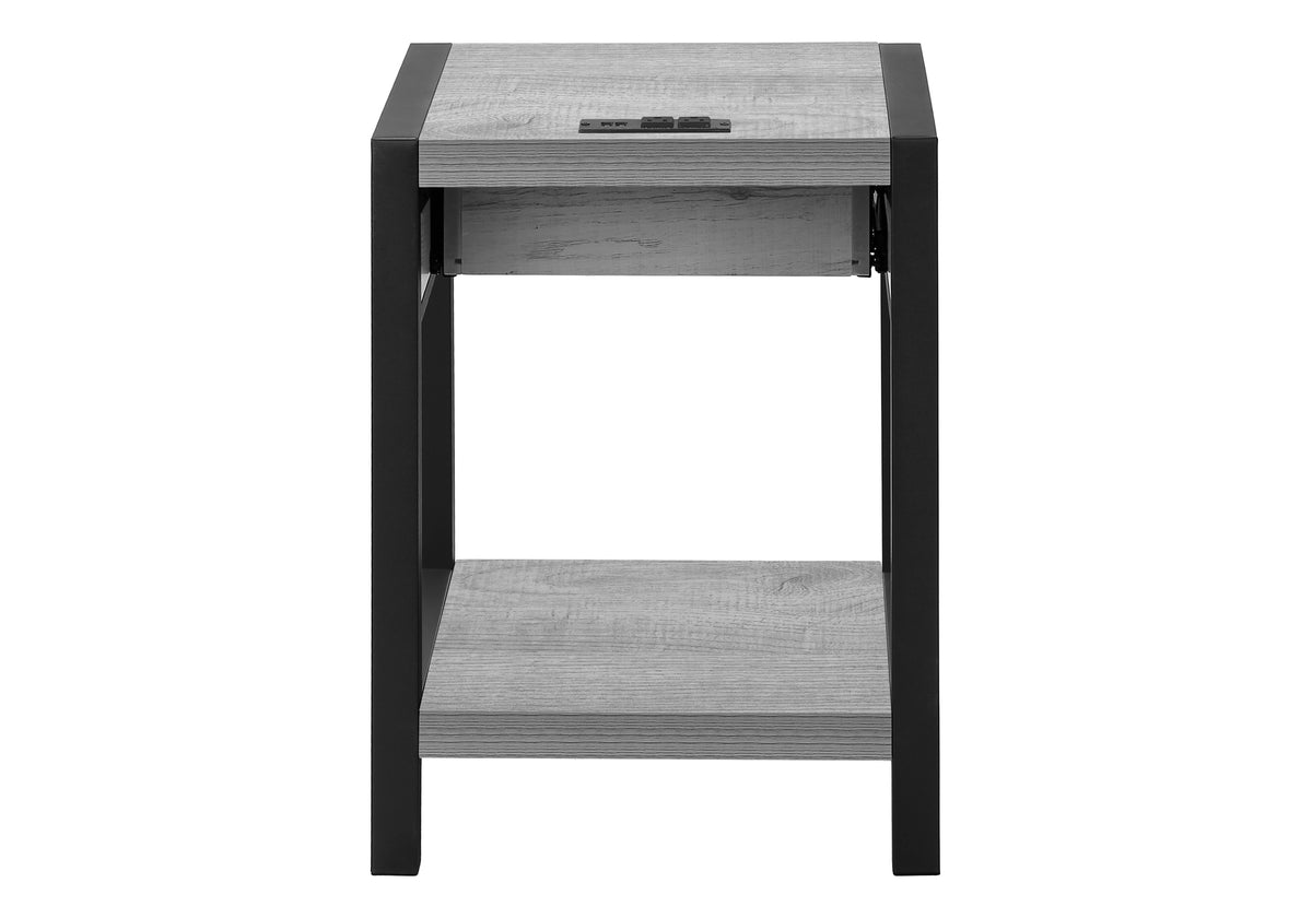 Diamond Grey & Black Metal Accent Table | Ortholuxe Home - Photo 5