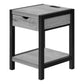 Diamond Grey & Black Metal Accent Table | Ortholuxe Home - Photo 2