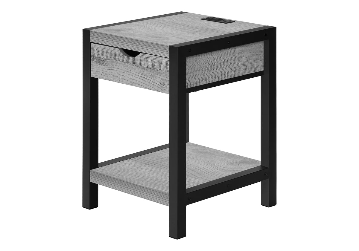 Diamond Grey & Black Metal Accent Table | Ortholuxe Home - Photo 2