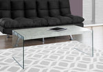 Jet Grey Cement Coffee Table with Tempered Glass | Ortholuxe Home