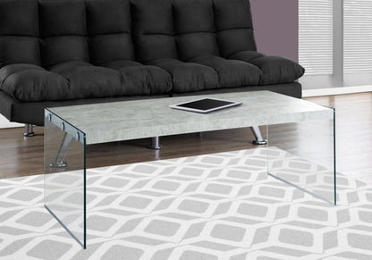 Jet Grey Cement Coffee Table with Tempered Glass | Ortholuxe Home