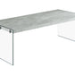 Jet Grey Cement Coffee Table with Tempered Glass | Ortholuxe Home - Photo 2