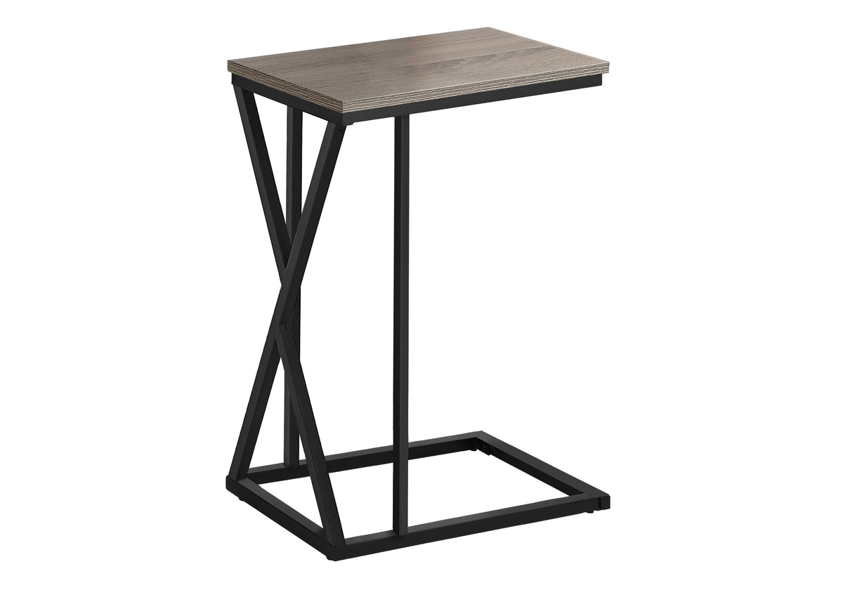 Marble Dark Taupe & Black Metal Accent Table | Ortholuxe Home - Photo 3
